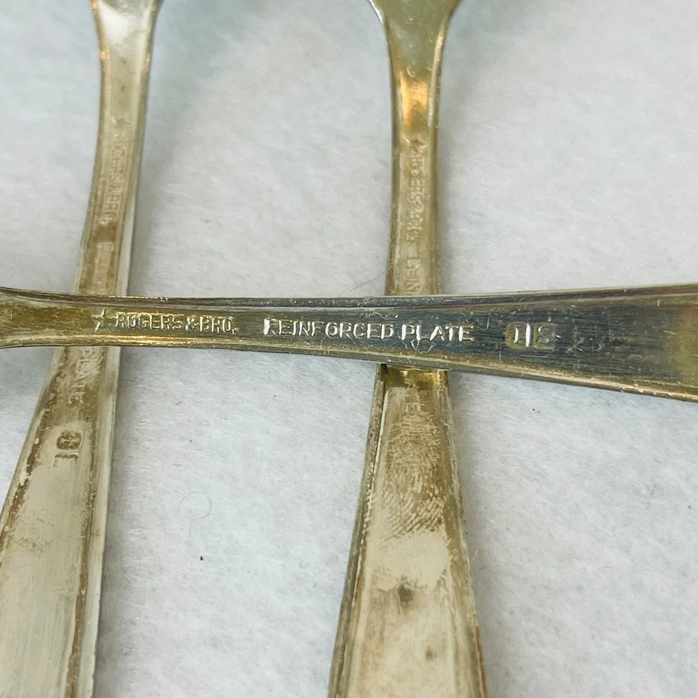 Vintage Rogers & Bro Silver Plated Dinner Forks Ornate Floral Set of 3
